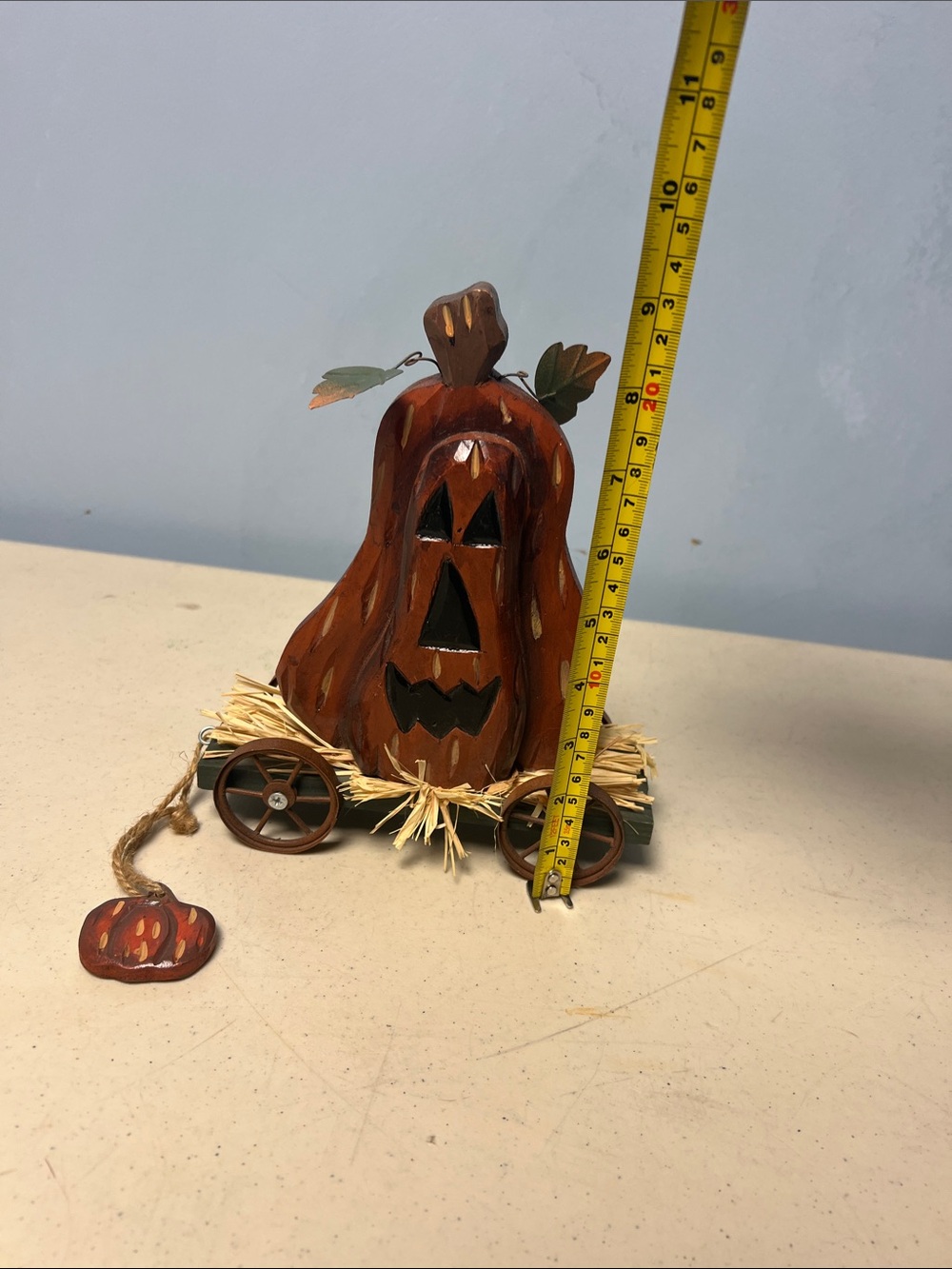 Rustic Orange Pumpkin Wagon Fall Accent - Picture 2 of 2